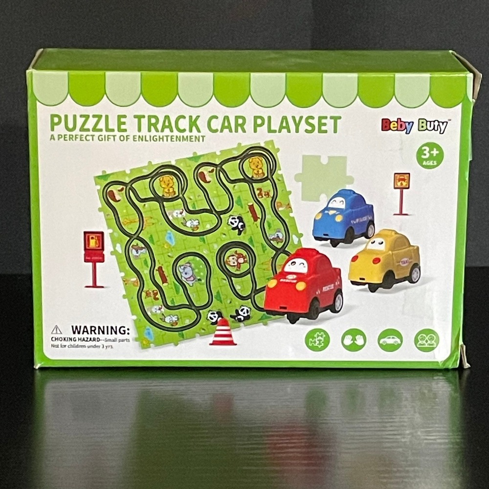 Beby Buty Puzzle Track Car Playset Kids Unisex Green NEW DIY Educational Toy
